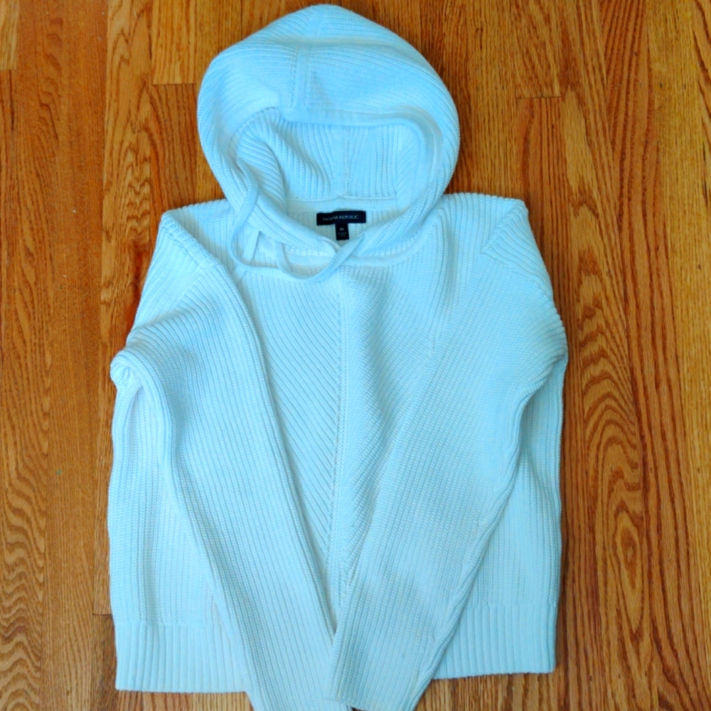 Banana Republic White hooded style sweater.